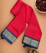 Red and grey silk cotton saree