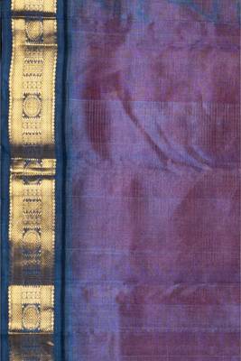 Red and grey silk cotton saree 3