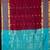 Maroon and turquoise silk cotton saree