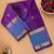 Purple and turquoise silk cotton saree