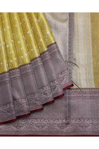 Golden tissue party wear silk saree