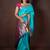 Aqua blue kanjivaram pure silk saree