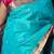 Aqua blue kanjivaram pure silk saree
