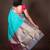 Aqua blue kanjivaram pure silk saree