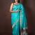 Turquoise blue kanchipuram silk saree