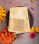 Beige pure touch silk saree