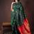 Green and red pure silk saree