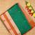 Green and orange semi soft silk saree
