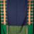 Blue and green temple border semi soft silk saree