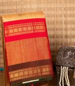 Offwhite and red silk cotton saree