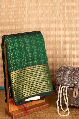 Bottle green and pink combination saree