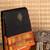 Orange and black silk cotton saree