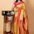 Beige gold zari soft silk saree