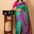Aqua green soft silk saree