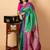 Aqua green soft silk saree