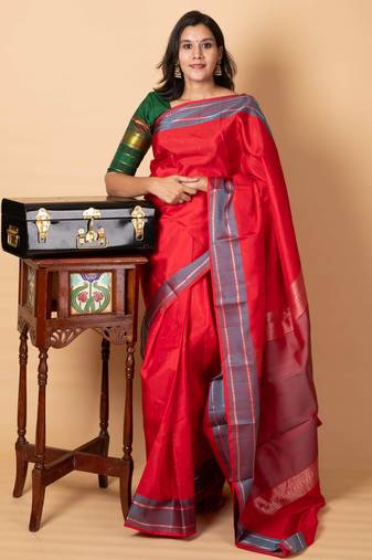 Red kanchipuram silk saree