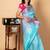 Pastel blue kanchipuram silk saree