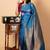 Blue checks silk saree