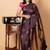 Grape purple pure silk saree