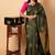 Bottle green zari motifs silk saree