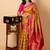 Green and multicolour border pure silk saree