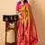 Green and multicolour border pure silk saree