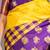 Yellow and purple pure silk saree