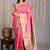 Pink and grey combination silk saree
