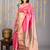 Pink and grey combination silk saree