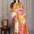 Offwhite multicolor temple kachipuram silk saree
