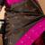 Black and soft pink pure silk saree
