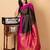 Black and soft pink pure silk saree