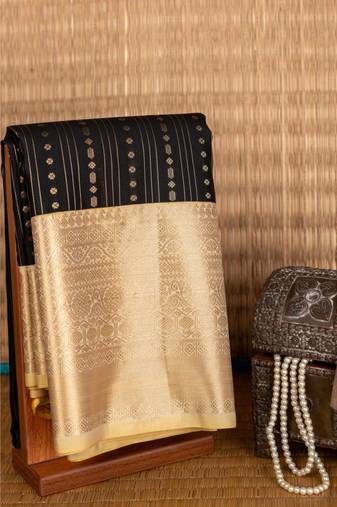 Black and malai semi silk saree