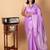 Lavender temple border pure soft silk saree with silk mark certified