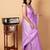 Lavender temple border pure soft silk saree with silk mark certified