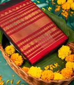 Black kanchi silk cotton saree