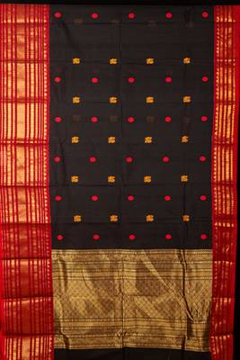 Black kanchi silk cotton saree 2