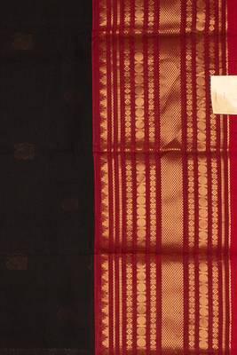 Black kanchi silk cotton saree 3