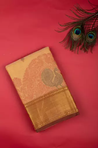 Beige colour pure kanchi cotton saree