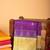 Pastel green and purple silk cotton saree