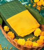 Dark green and mustard semi silk saree