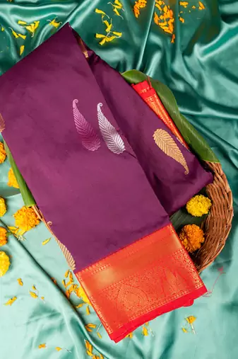 Jamun purple semi soft silk saree