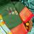Bottle green and red semi silk saree