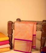 Orange and purple semi silk saree