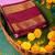 Lavender and brown soft silk saree