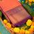 Dual tone orange and purple semi silk saree
