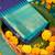Blue gold zari work semi silk saree