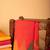 Tomato red temple border silk saree