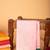 Pastel pink and green semi silk saree