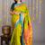 Light green zari work silk saree